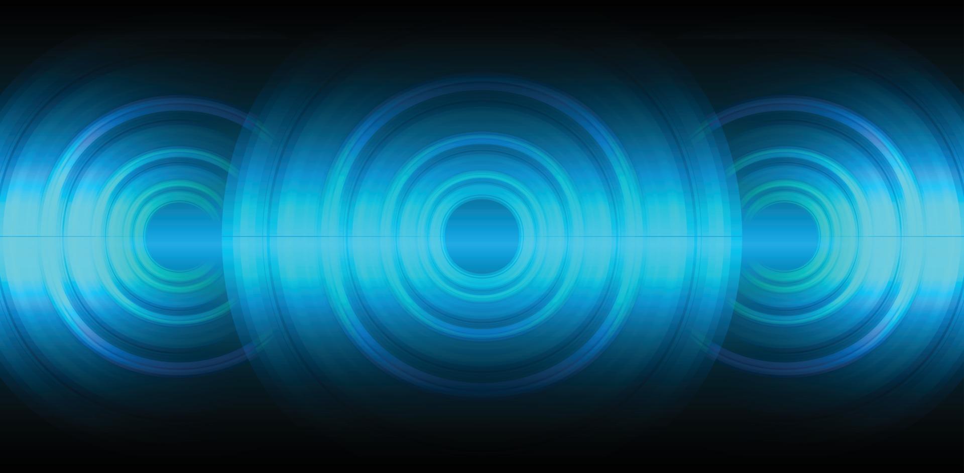 Sound waves oscillating dark light vector