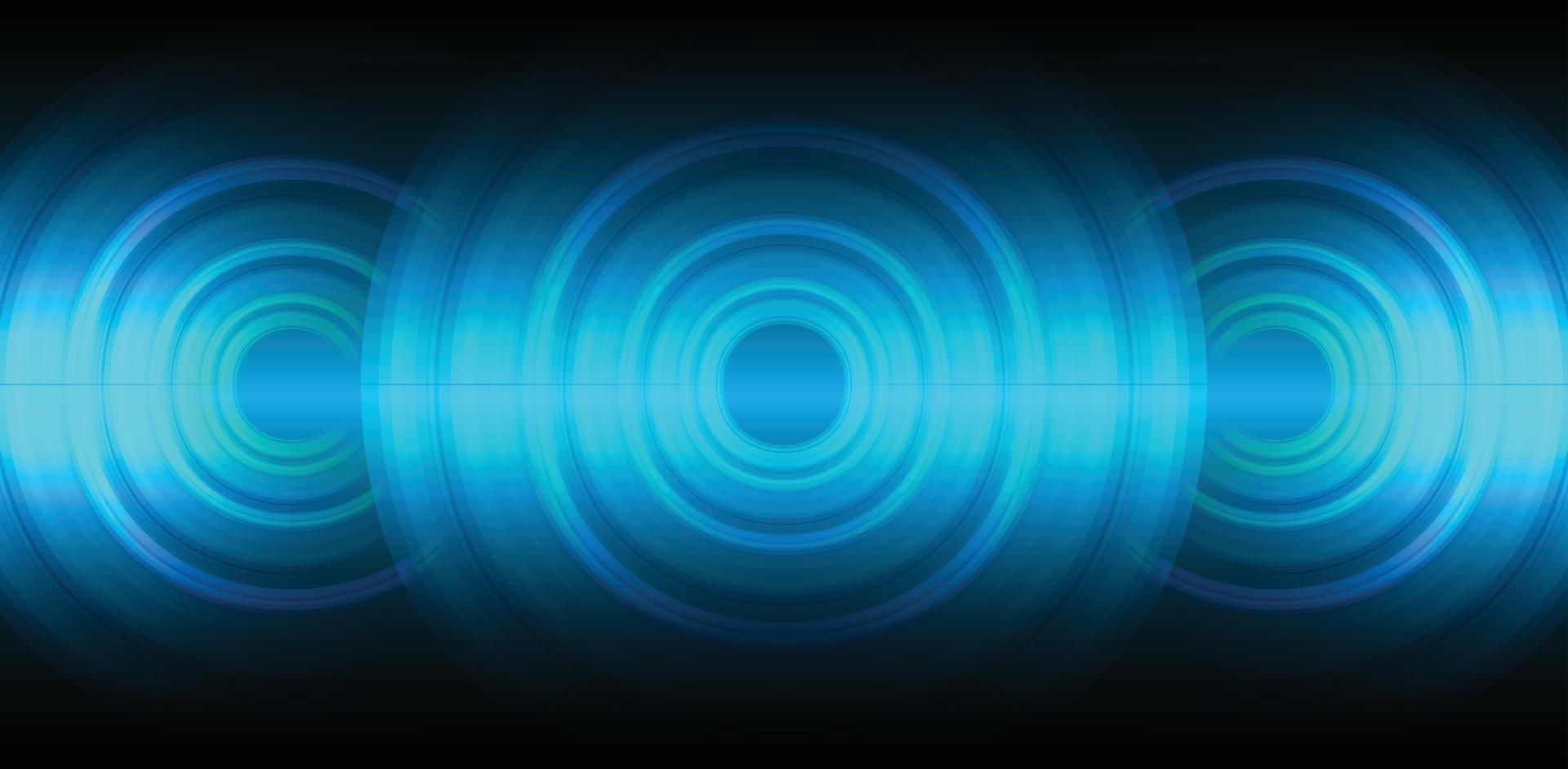 Sound waves oscillating dark light vector