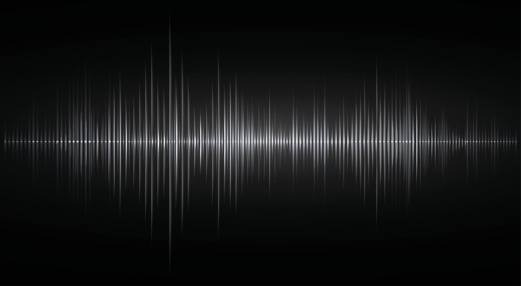 Sound waves oscillating dark light vector