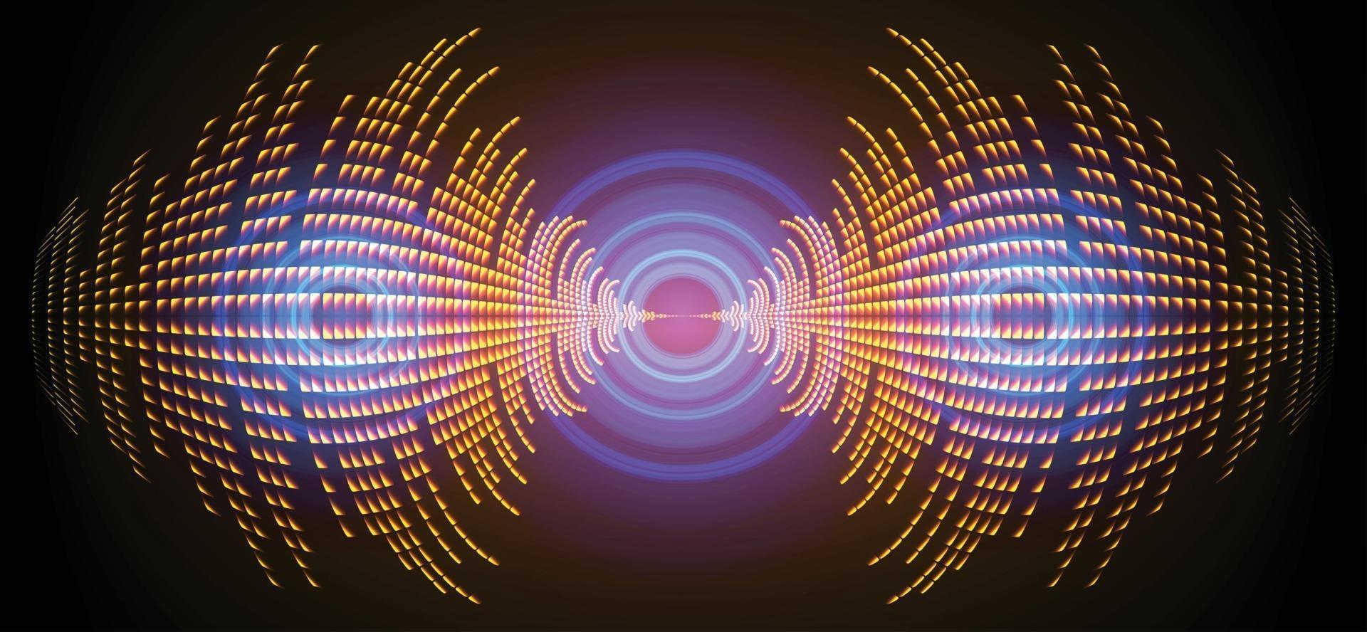 ondas de sonido oscilando luz oscura vector