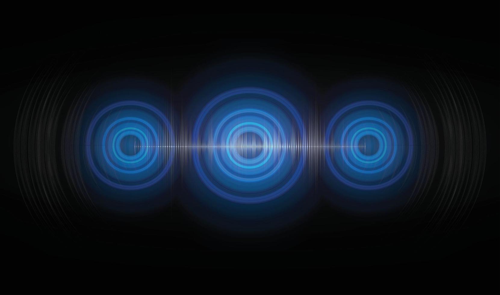 Sound waves oscillating dark light vector