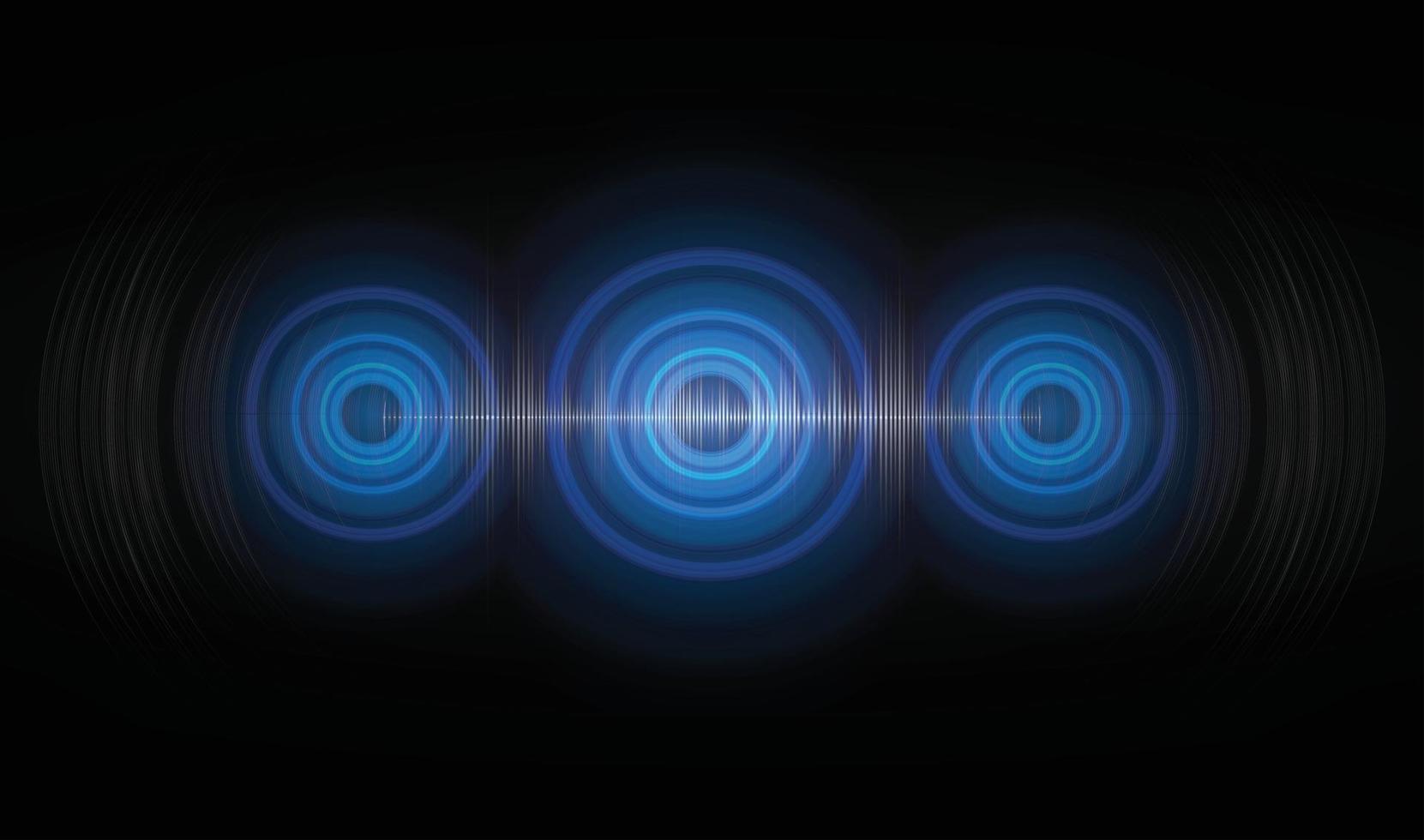 ondas de sonido oscilando luz oscura vector