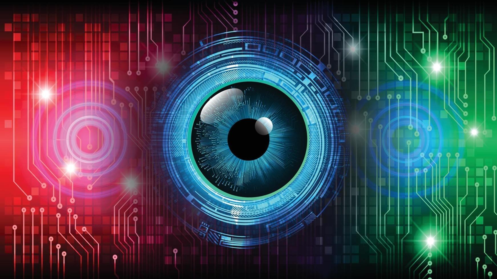 Fondo de concepto de tecnología futura de circuito cibernético de ojo vector