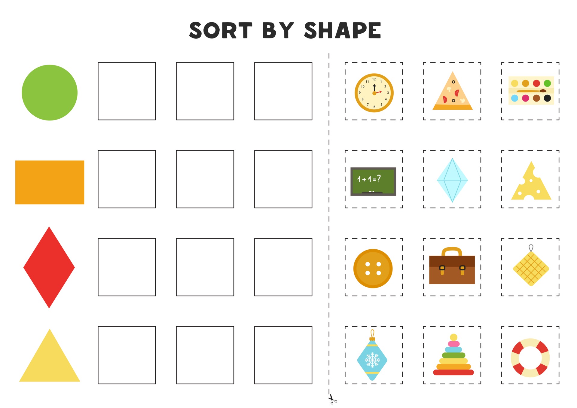 Sort by shape educational game for learning basic shapes 2752083