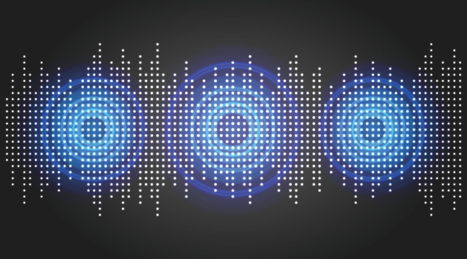 Sound waves oscillating dark light vector