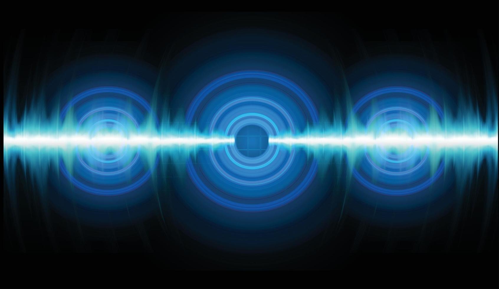 Sound waves oscillating dark light vector