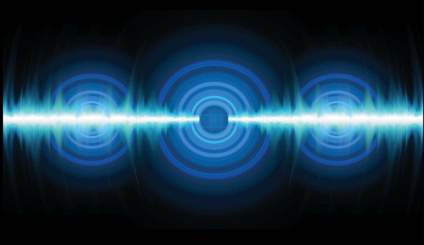 Sound waves oscillating dark light vector