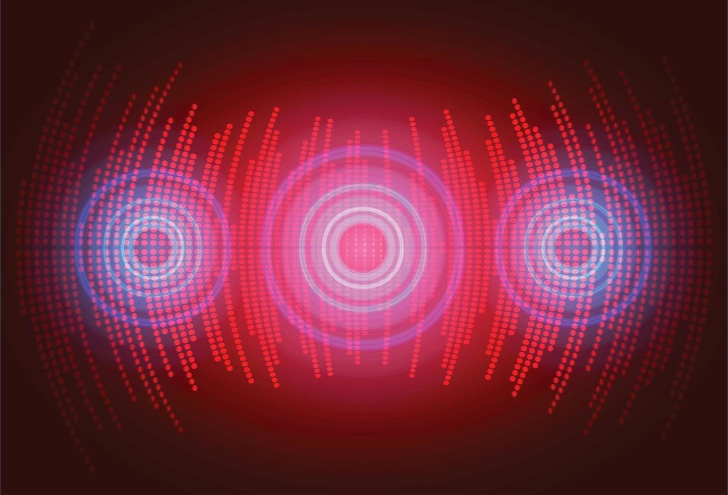 Sound waves oscillating dark light vector