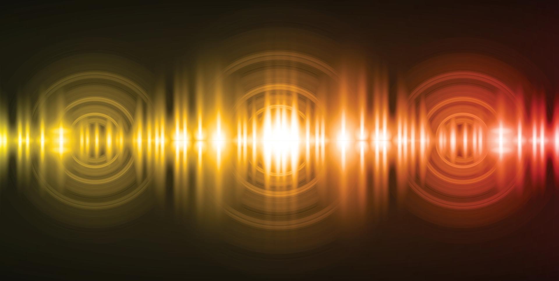 Sound waves oscillating dark light vector
