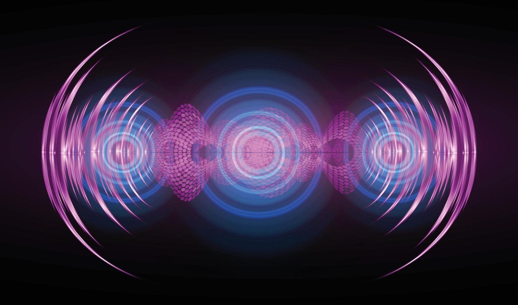 ondas de sonido oscilando luz oscura vector