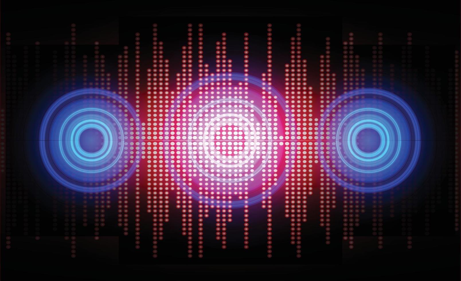 Sound waves oscillating dark light vector