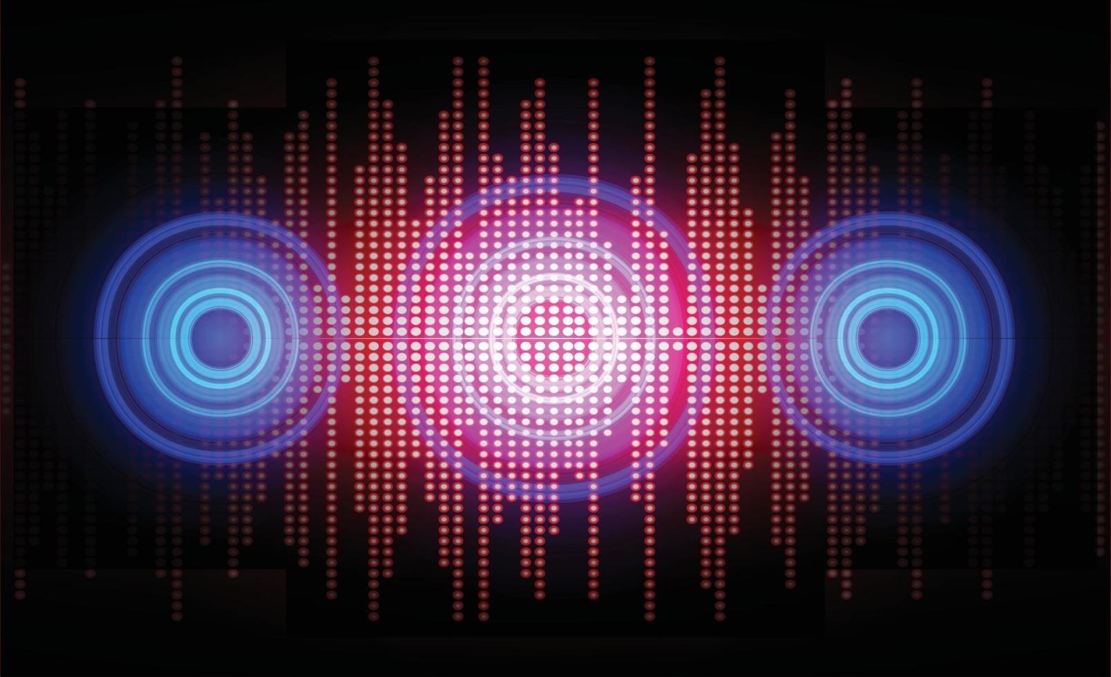 Sound waves oscillating dark light vector