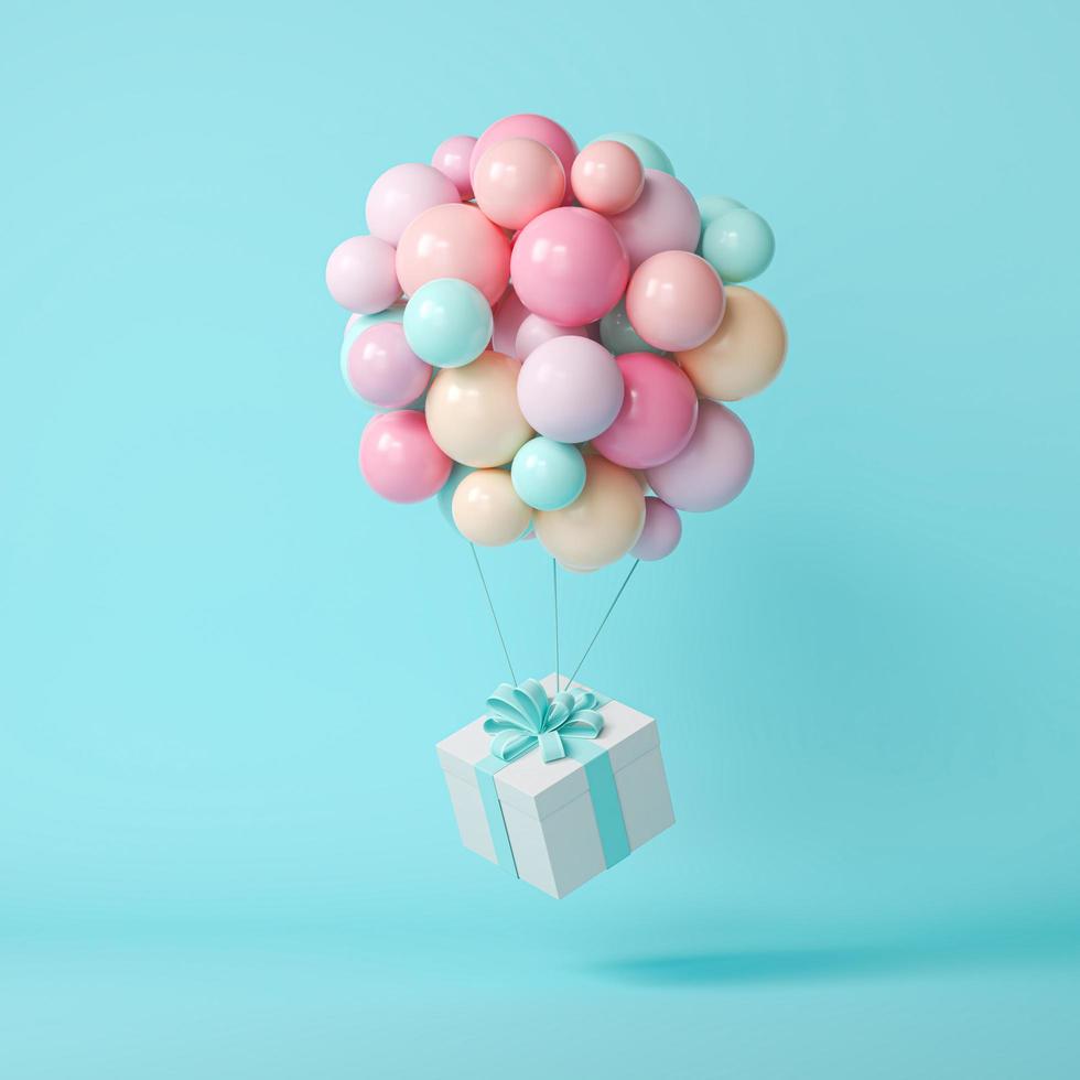 Pink balloons with copy space background photo