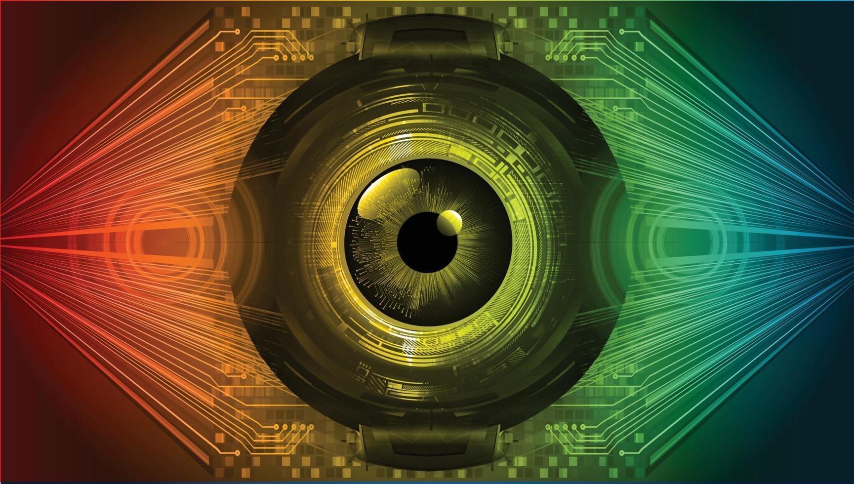 eye cyber circuit future technology concept background vector