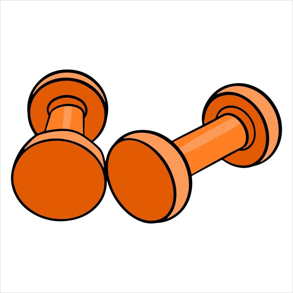 Dumbbells for fitness. Kilogram dumbbells. For fitness training. Exercises for the body. Cartoon style. vector