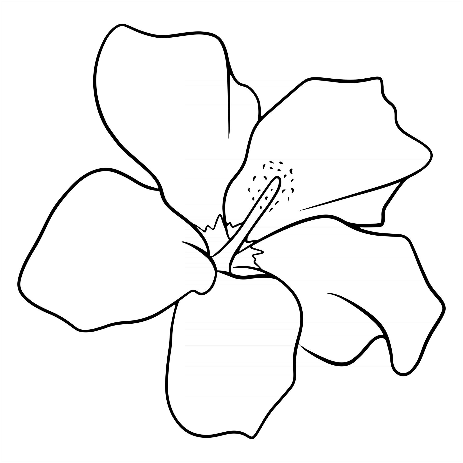 Tropical plant bright flower in line style for coloring book ...