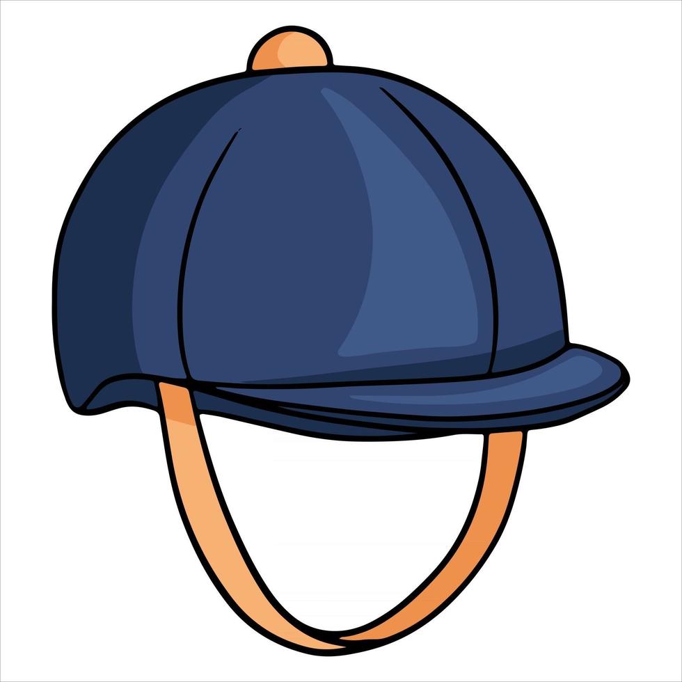atuendo jinete protección para la cabeza jaquettes casco ilustración en estilo de dibujos animados. vector