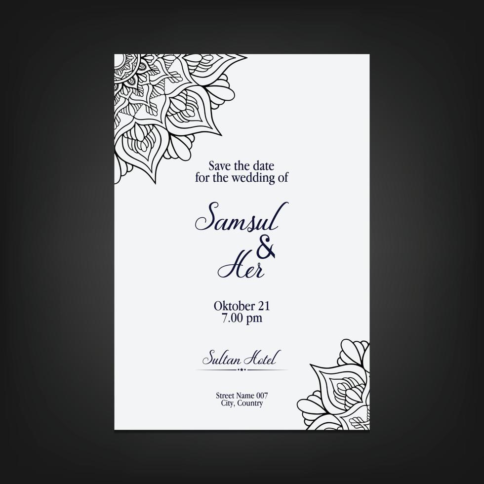 Fondo adornado de mandala dorado de lujo para invitación de boda, portada de libro con estilo de elemento mandala vector premium