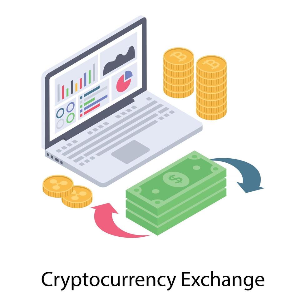 conceptos de intercambio de criptomonedas vector