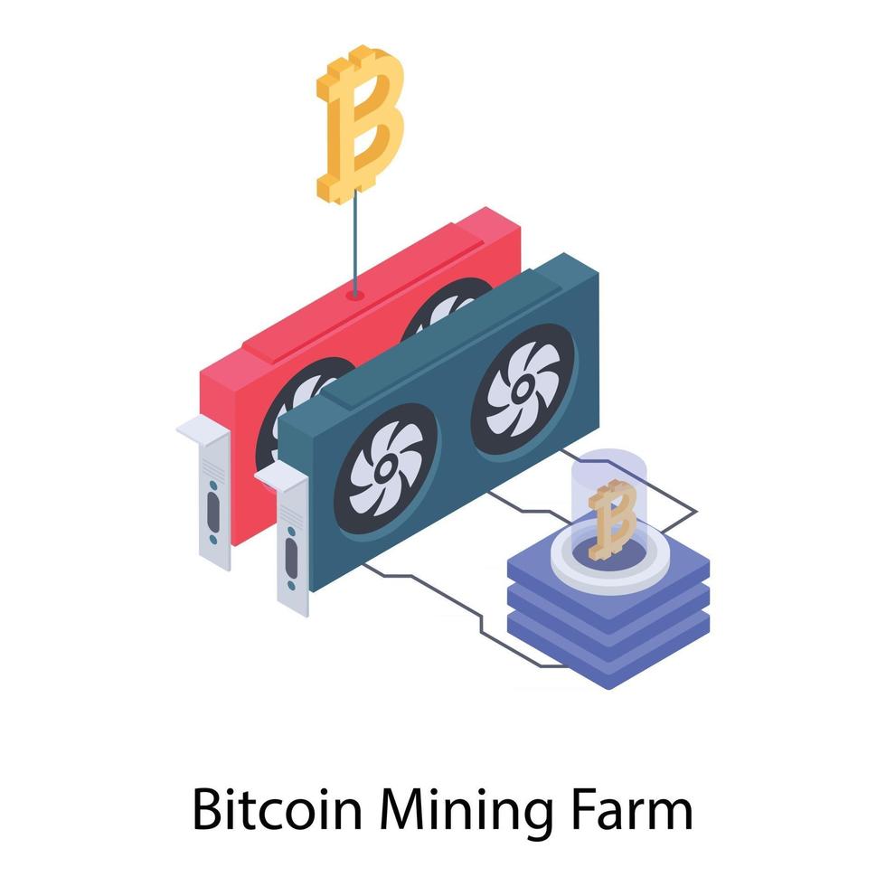 granja minera de bitcoin vector