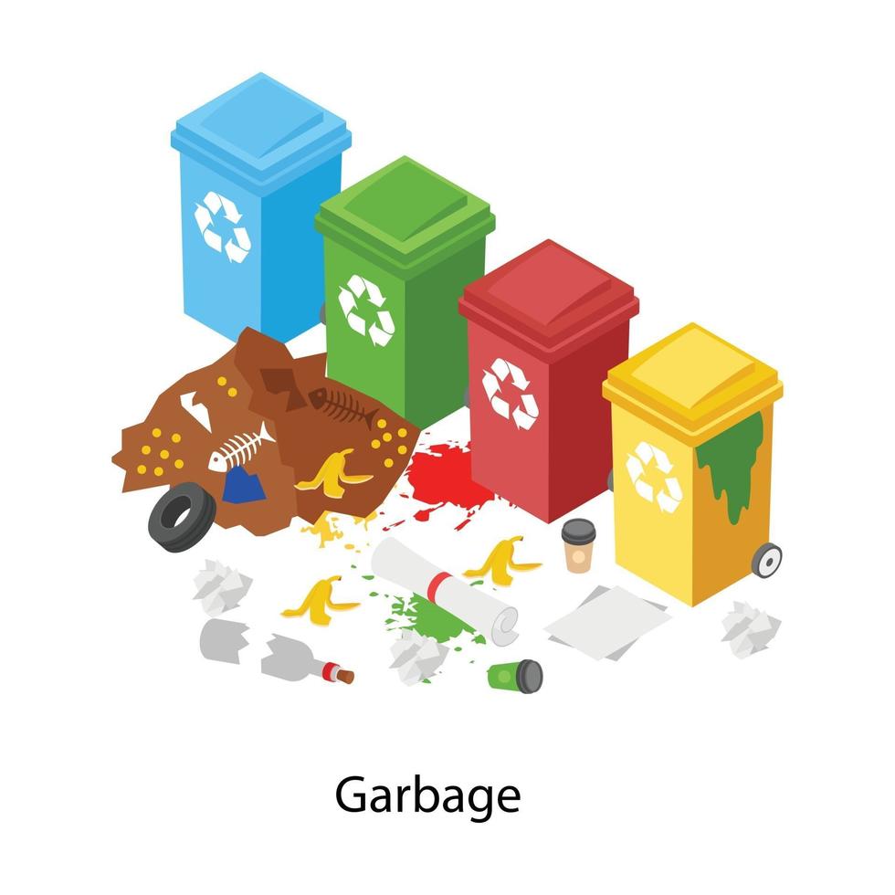 basura y productos de desecho vector