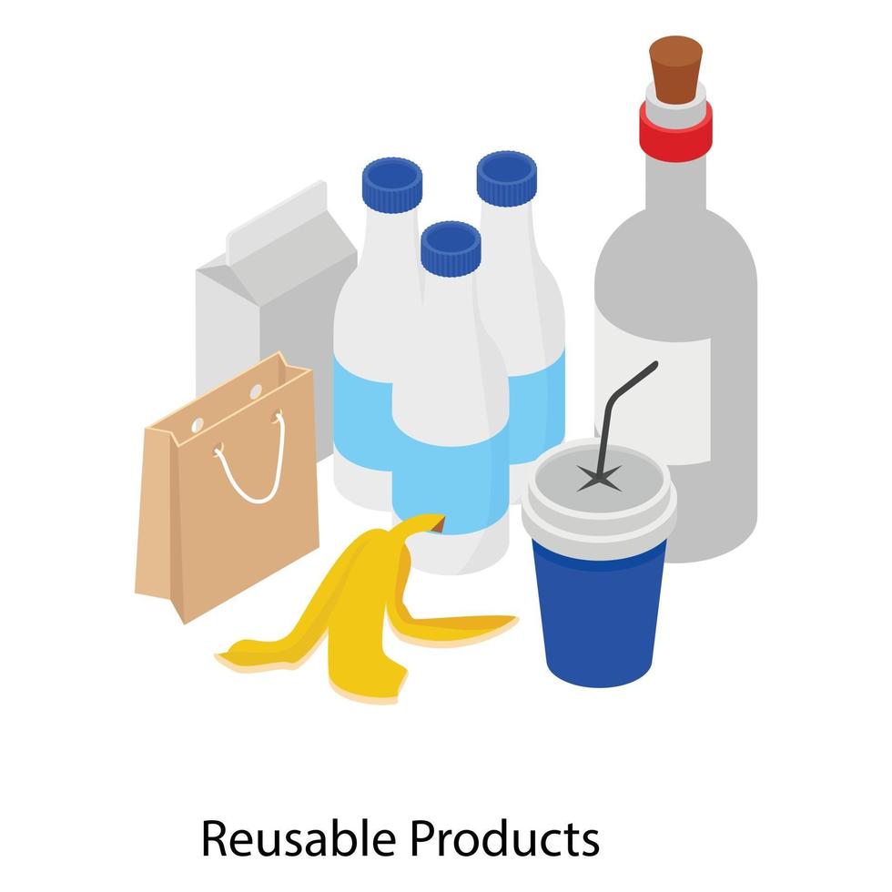 elementos de productos reutilizables vector