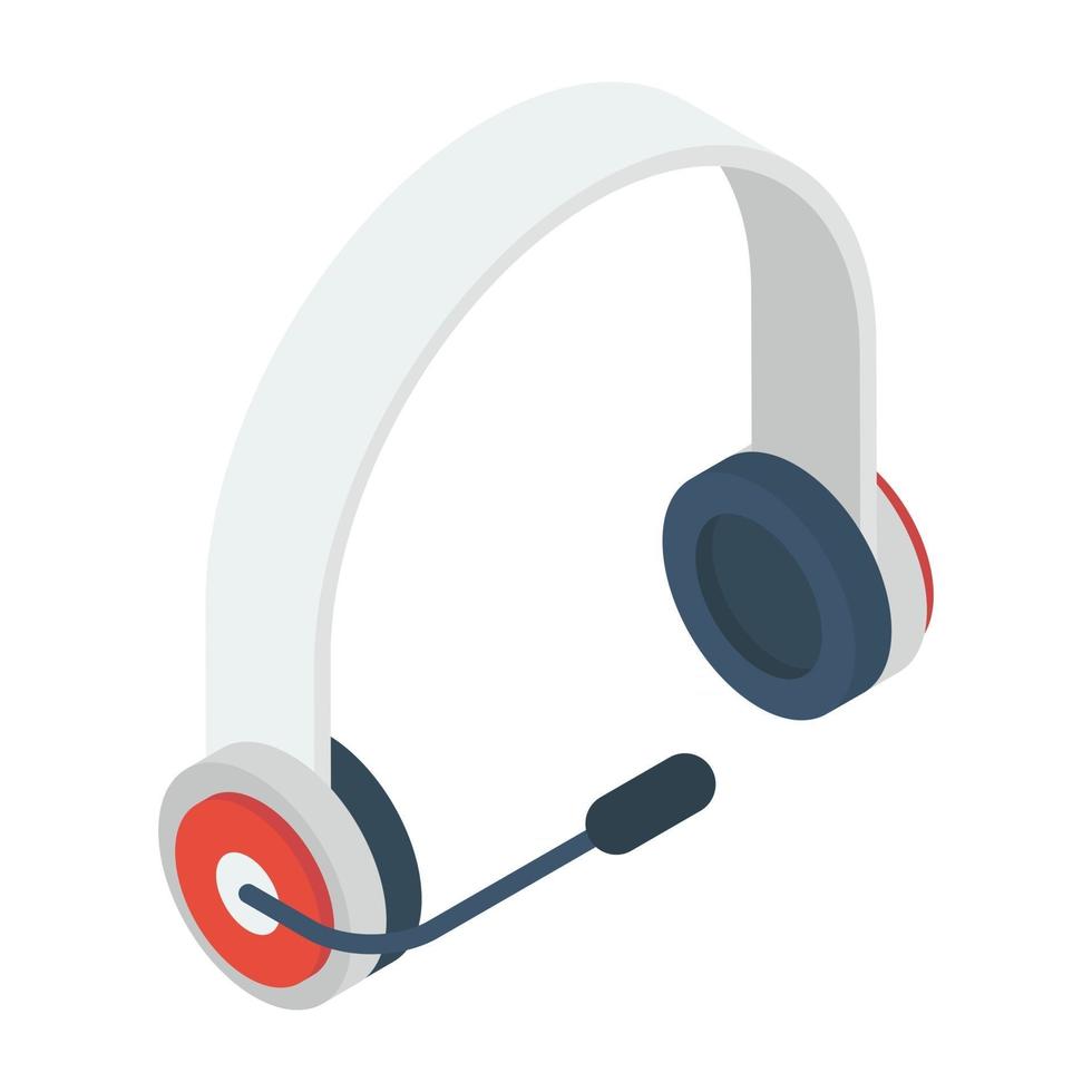 auriculares con micrófono vector