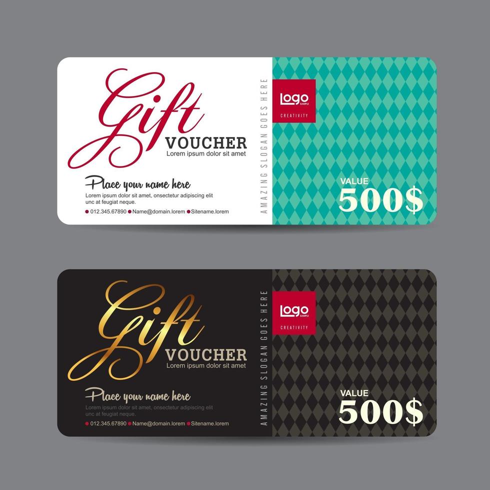 Gift voucher discount template vector