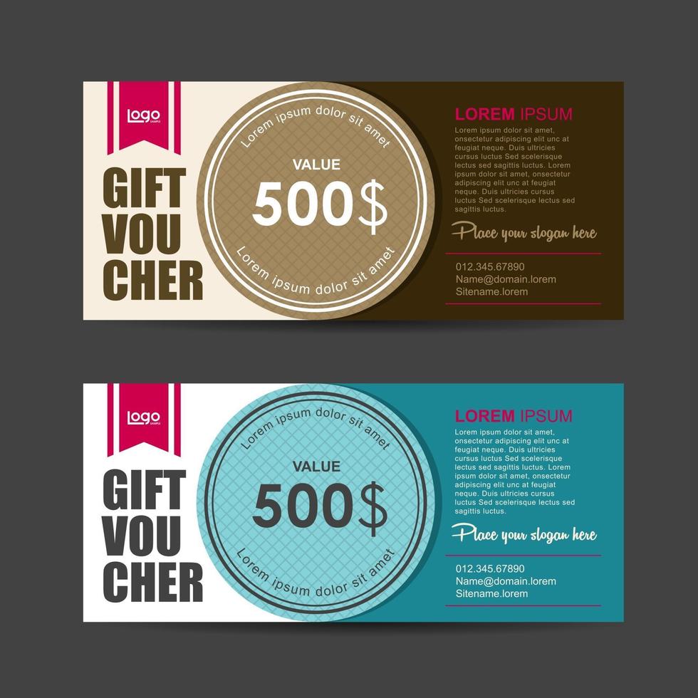 Gift voucher discount template vector