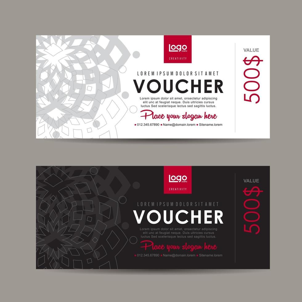 Gift voucher discount template vector