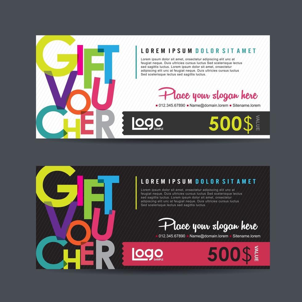 Gift voucher discount template vector