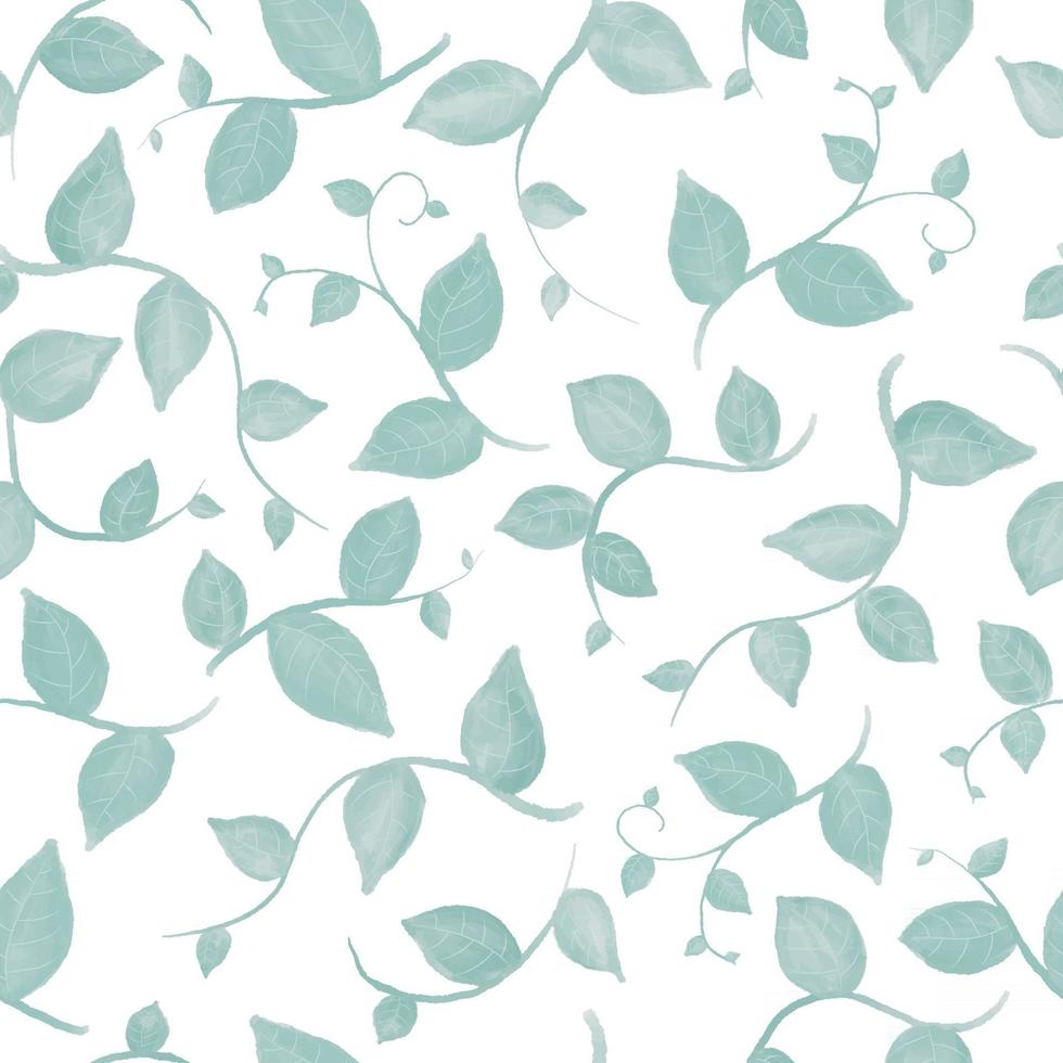 patrón de acuarela floral. bonita rama sobre fondo blanco. impresión con pequeñas hojas verdes. impresión ditsy. textura de vector transparente. patrón lindo y suave con plantas. plantilla elegante para impresoras de moda