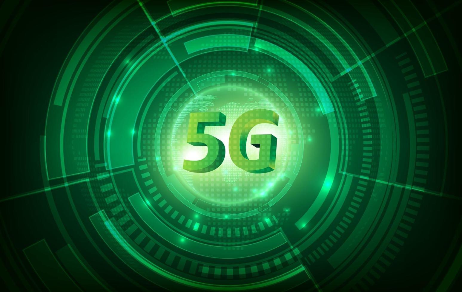 Communication network concept of 5G and green technology background. High speed internet and connection. vector
