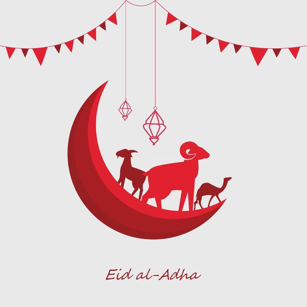 Happy eid al adha mubarak greeting card vector