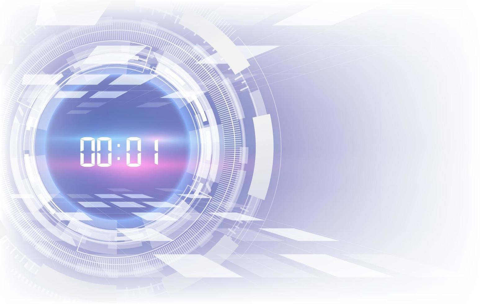 Abstract Futuristic Technology Background with Digital number timer concept and countdown vector
