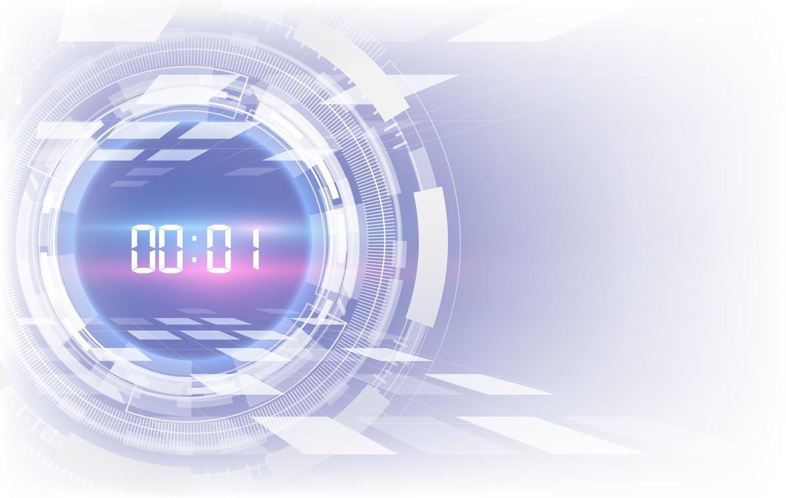 Abstract Futuristic Technology Background with Digital number timer concept and countdown vector