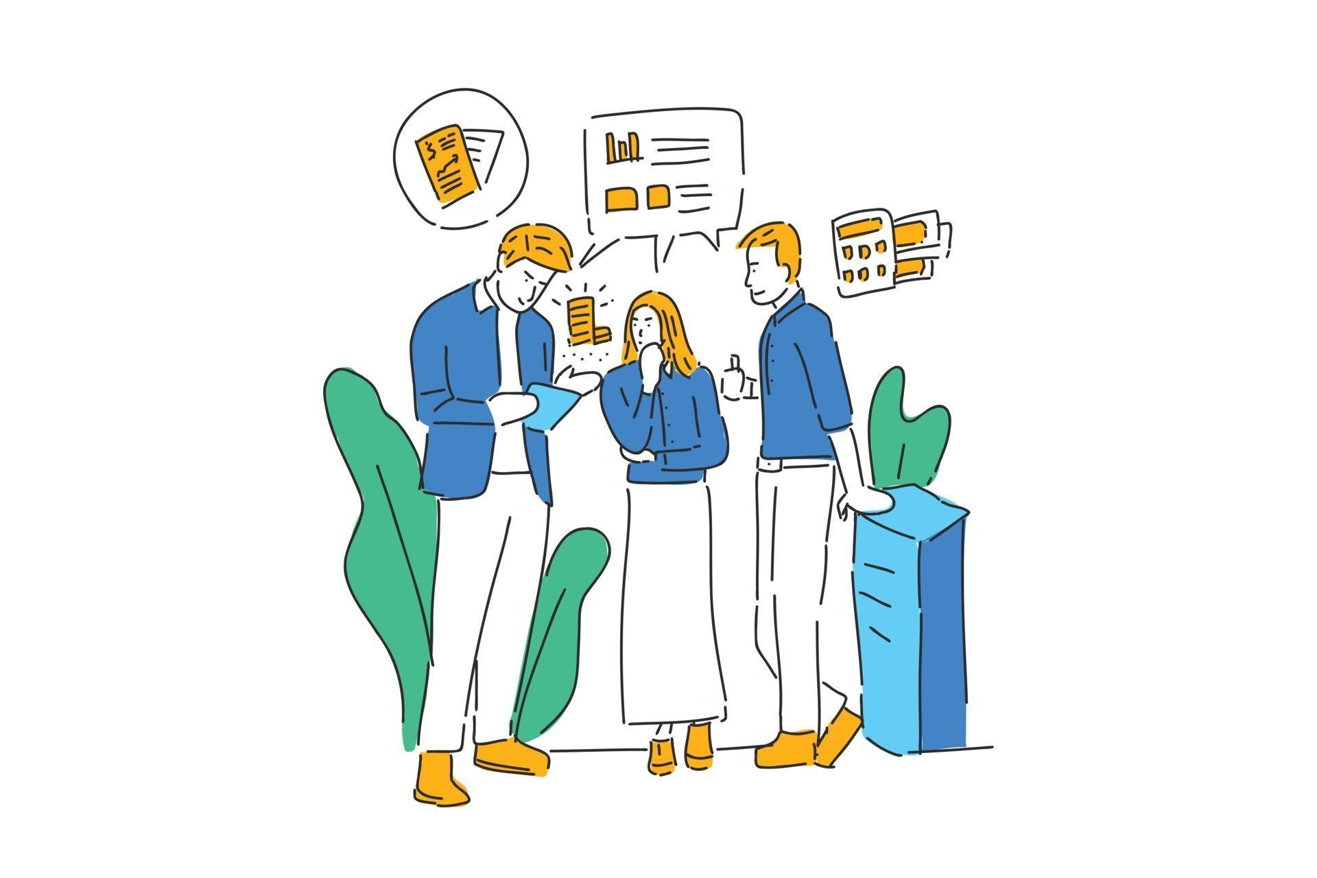 people discuss business illustration hand draw 2753276 Vector Art at