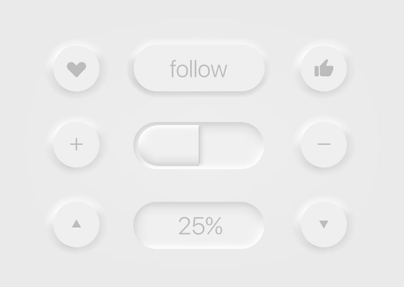 Web and mobile application control buttons vector set