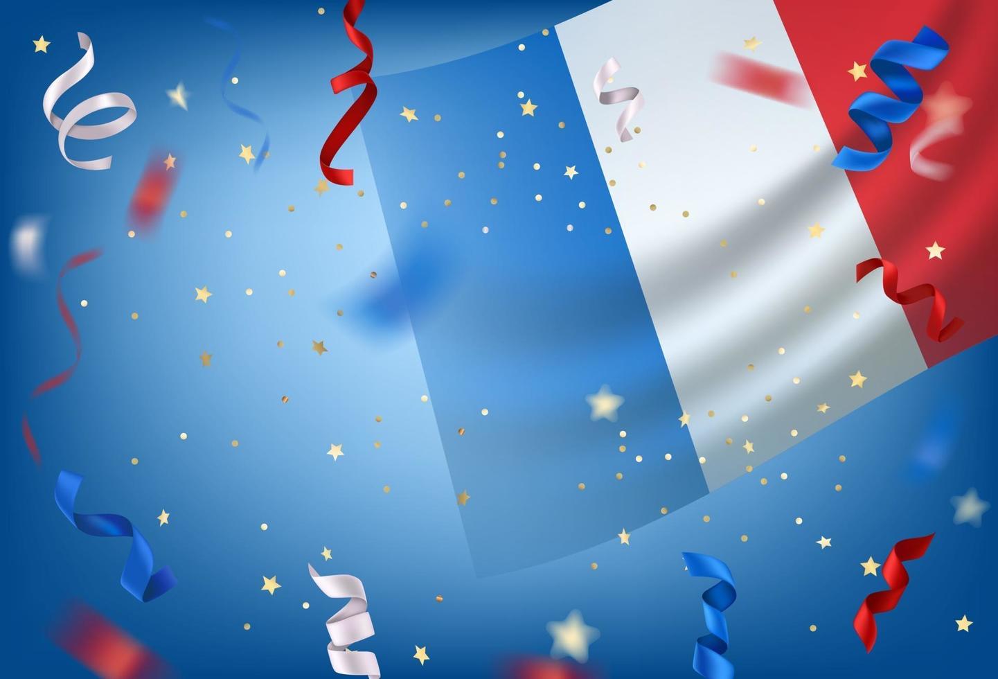 Bastille Day vector card with copy space