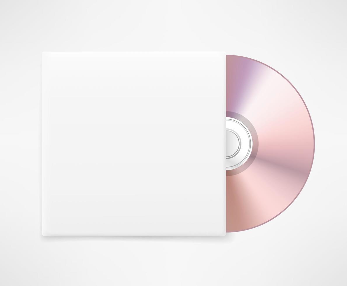 Laser disc with paper cover vector mockup