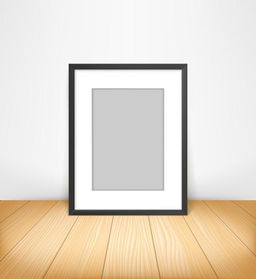 Two black photo frames on white background. layered vector mockup