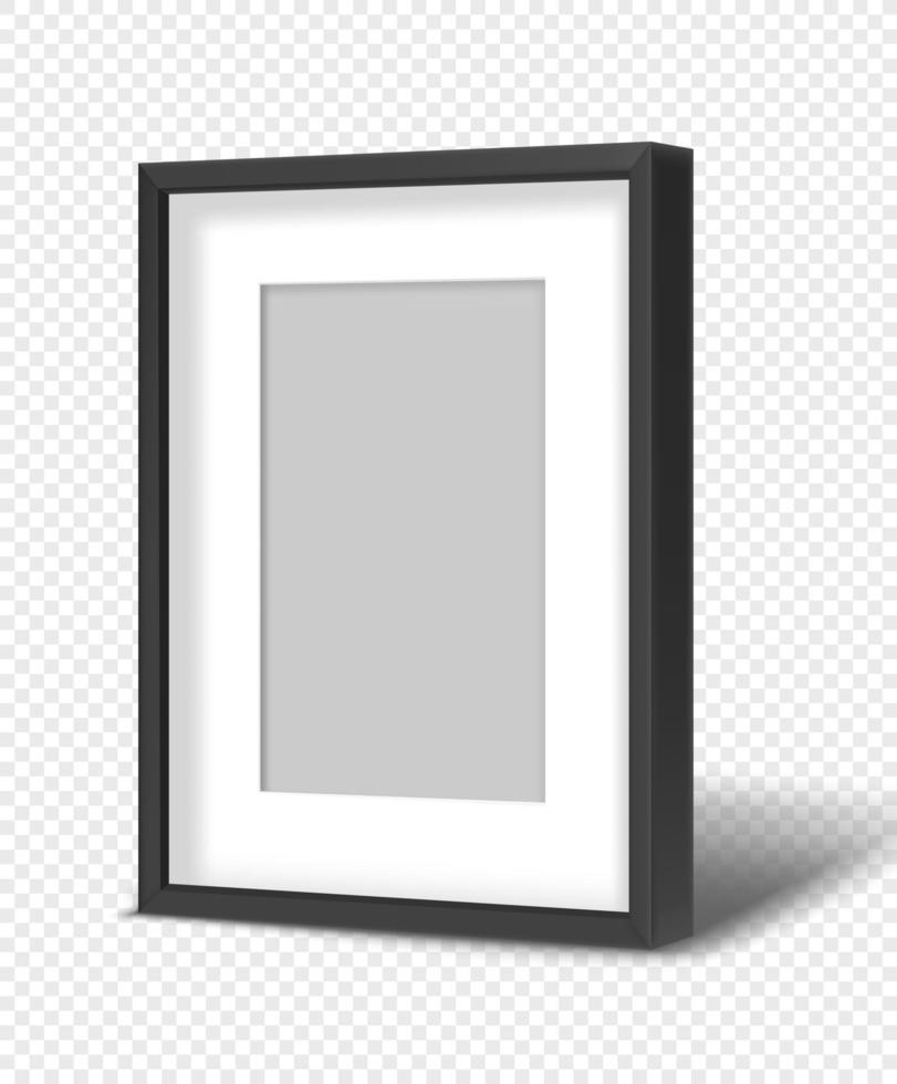 Black modern photo frame mockup vector