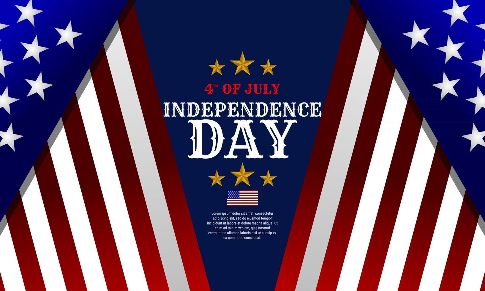4th of JULY. Independence day background design with US flag. vector