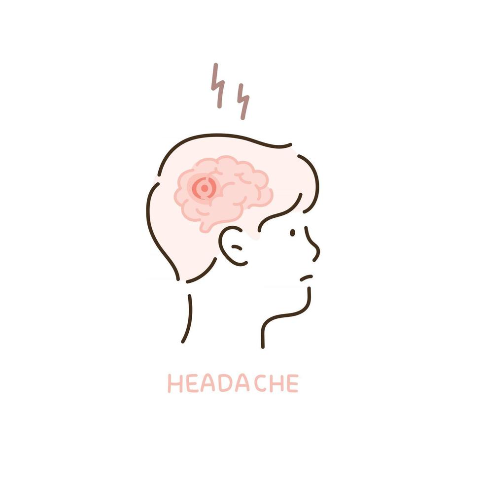 Head of a person showing a headache. vector