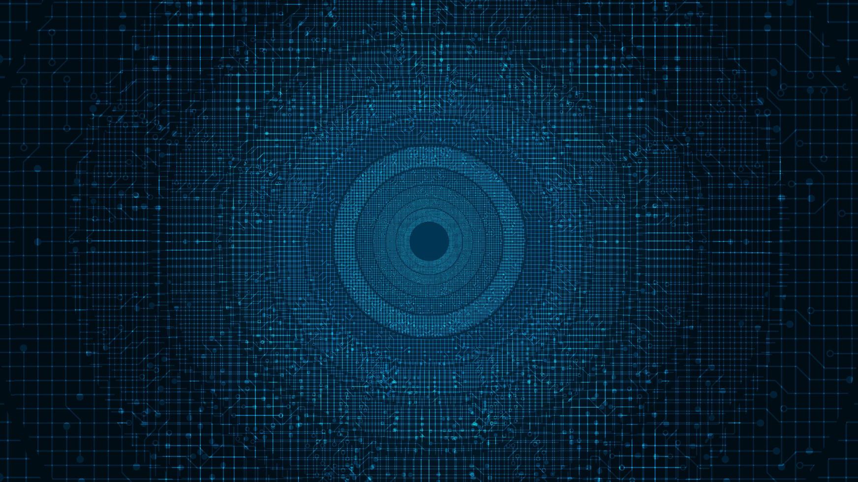 Modern Circle Circuit Microchip on Technology Background, Hi-tech and security Concept design, Free Space For text input vector