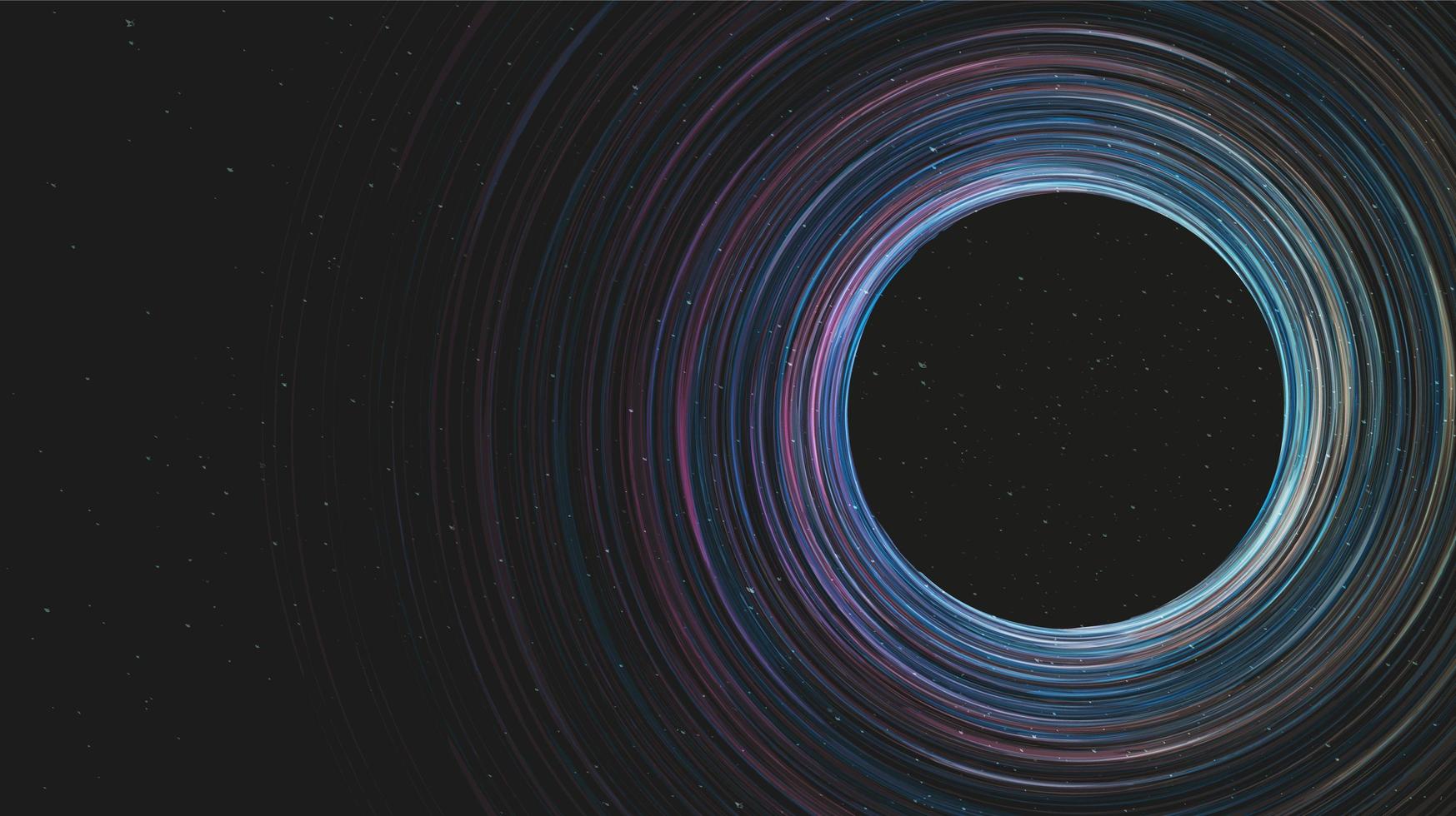 Agujero negro espiral oscuro en el fondo de la galaxia.Diseño de concepto de planeta y física, ilustración vectorial. vector