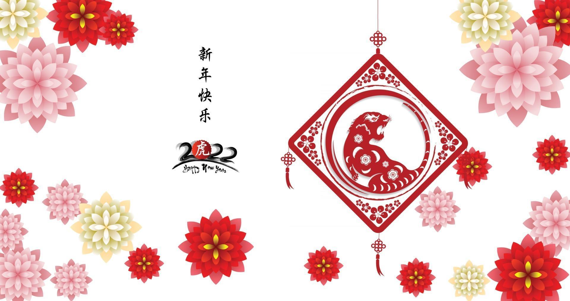 Tiger painting chinese lunar new year of the tiger card red Chinese New Year 2022 Art - Information Zone