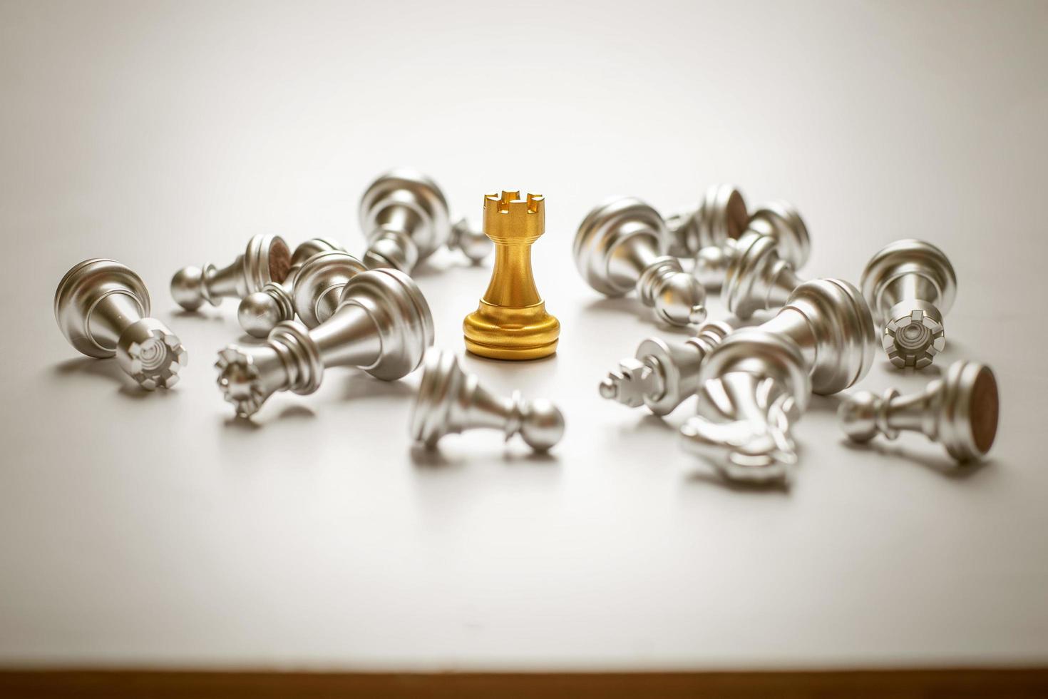 Chess game  win, Business success concept photo