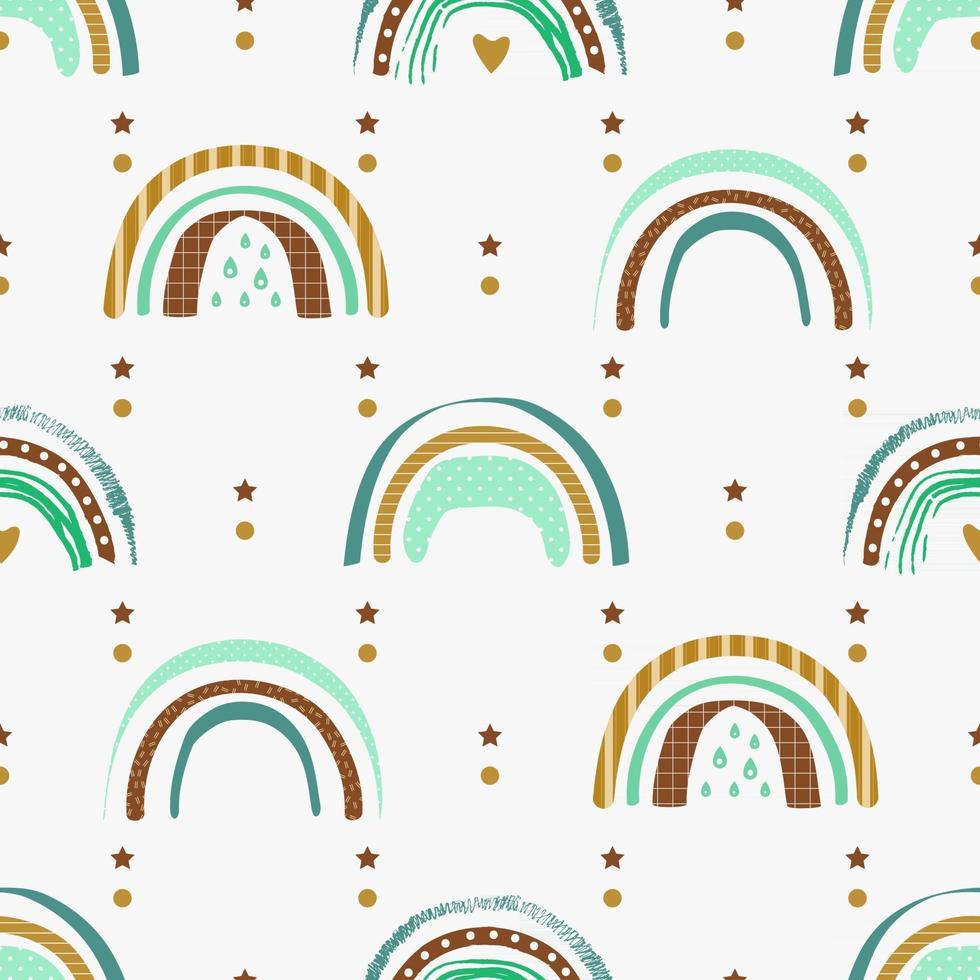 Seamless pattern with abstract rainbows. vector