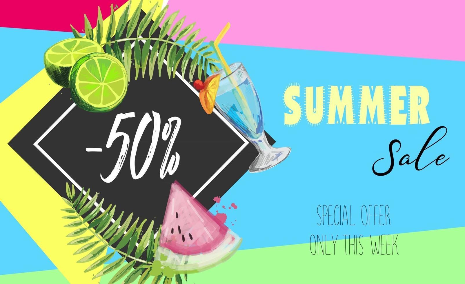 Summer sale background. Voucher discount. vector